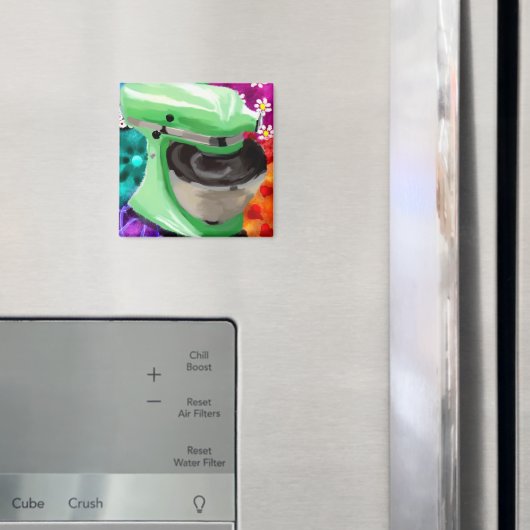 スタンドミキサファンキー抽象芸術アートグリーンピンク マグネット (インサイチュ (冷蔵庫))