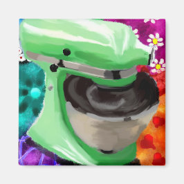 スタンドミキサファンキー抽象芸術アートグリーンピンク マグネット