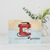 スタンドミキサーベーキング料理クックブックレシピカード 招待状 (スタンド正面)