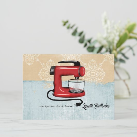 スタンドミキサーベーキング料理クックブックレシピカード 招待状 (スタンド正面)