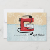 スタンドミキサーベーキング料理クックブックレシピカード 招待状 (正面)
