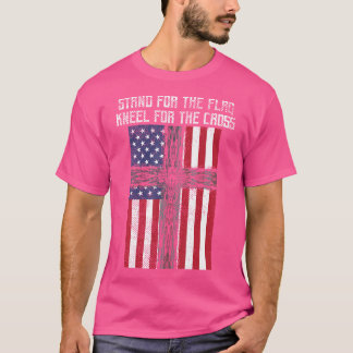 スタンド国旗Kneel Cross God Jesus America Us Christ Tシャツ