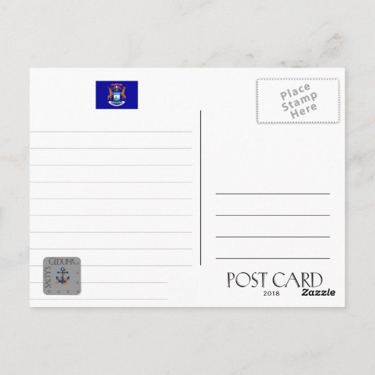 スタンナードロックライトハウス – ミシガン ポストカード (裏面)