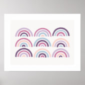 スタンピングされた虹の子供用アートプリント - プラム ポスター (正面)