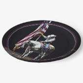 スタンピード祈りの言葉(赤、白、青縁ど) ペーパープレート (アングル)