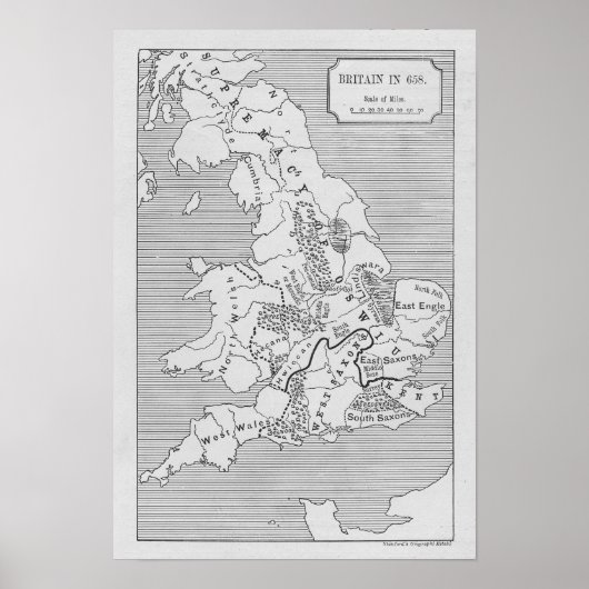 スタンフォードイギリスの地図 ポスター (正面)