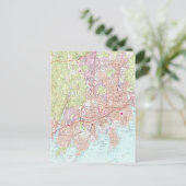 スタンフォードコネチカットの地図（1987年） ポストカード (スタンド正面)