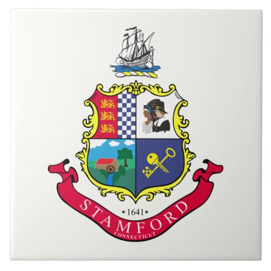 スタンフォード国旗(コネチカット) タイル (正面)