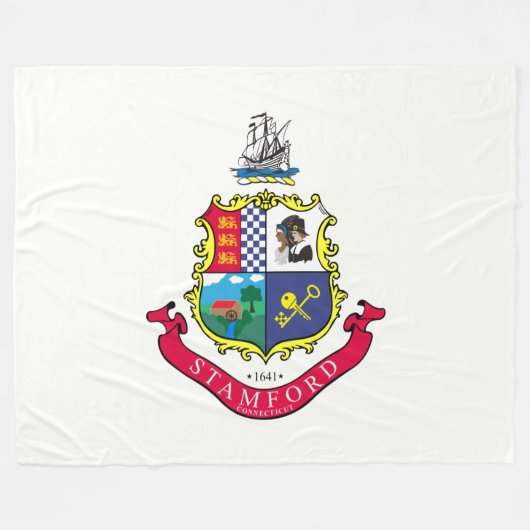 スタンフォード国旗（コネチカット） フリースブランケット (正面(横))