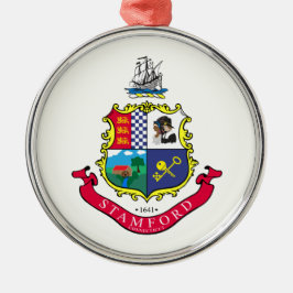 スタンフォード国旗（コネチカット） メタルオーナメント