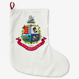 スタンフォード国旗（コネチカット） ラージクリスマスストッキング