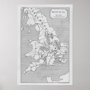 スタンフォード著作り出されるイギリスの地図 ポスター