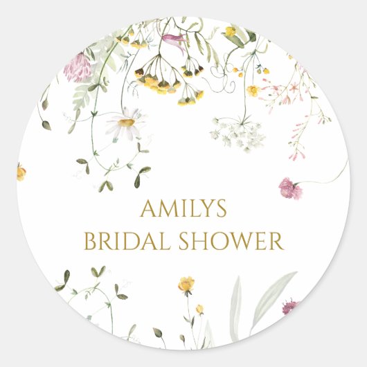 スタンプありがとうワイルドフラワー ラウンドシール (正面)