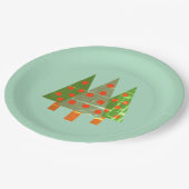 スタンプされたクリスマスグローブオングリーン紙プレート ペーパープレート (アングル)