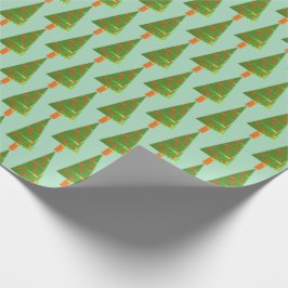 スタンプされたクリスマスツリーラッピング紙 ラッピングペーパー