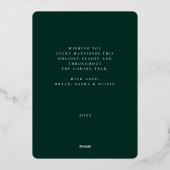 スタンプされたフローラフレーム写真 箔シーズンカード (裏面)