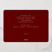 スタンプされたフローラフレーム写真 箔シーズンカード (裏面)