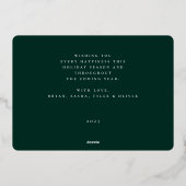 スタンプされたフローラフレーム写真 箔シーズンカード (裏面)