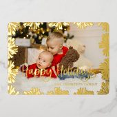 スタンプされたフローラフレーム写真 箔シーズンカード (正面)