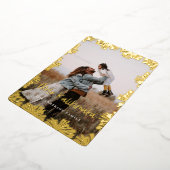 スタンプされたフローラフレーム写真 箔シーズンカード (回転した状態)