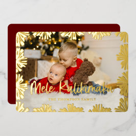 スタンプされたフローラフレーム写真 箔シーズンカード