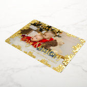 スタンプされたフローラフレーム写真 箔シーズンカード (回転した状態)