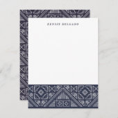 スタンプされた幾何文房具 – Blueberry ノートカード (正面/裏面)