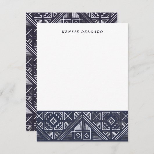 スタンプされた幾何文房具 – Blueberry ノートカード (正面/裏面)