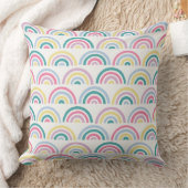 スタンプされた虹キッズ装飾用クッション-ティール(緑がかった色) クッション (ブランケット)