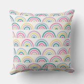 スタンプされた虹キッズ装飾用クッション-ティール(緑がかった色) クッション (裏面)