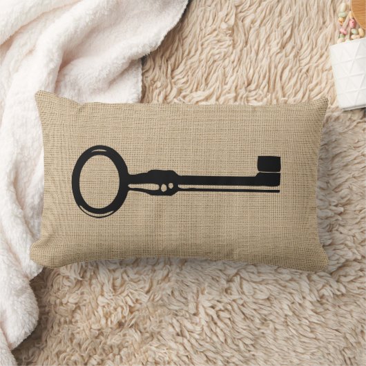 スタンプのスタイルの鍵の枕 ランバークッション (ブランケット)