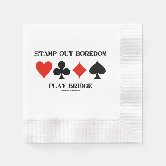 スタンプアウトBoredomバ遊ッジ4カードスーツアドバイス 縁ありカクテルナプキン (正面)