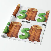 スタンプアルファベットレターSおもしろいツリースタンプアート ラッピングペーパー (アンロールド)