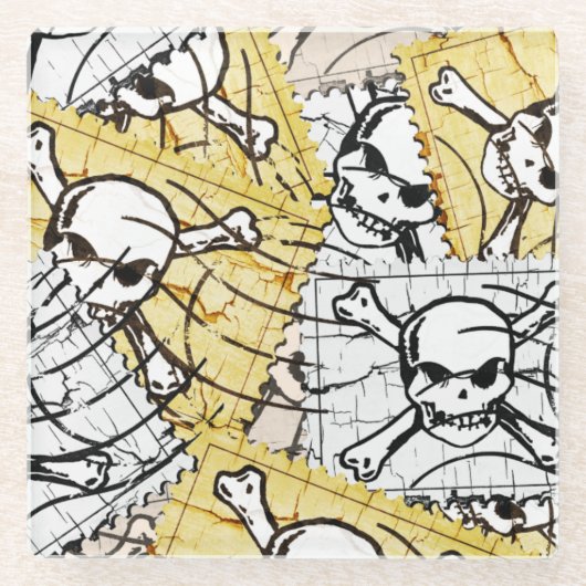 スタンプスカル ガラスコースター (正面)