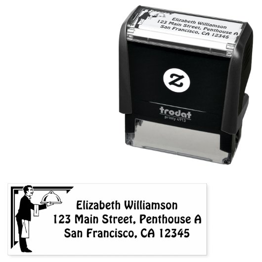 スタンプパーソナライズされたwithレストランウェイター セルフインキングスタンプ (インサイチュ)