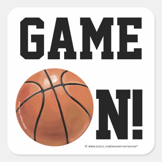 スタンプ付きのバスケットボールの試合 スクエアシール (正面)