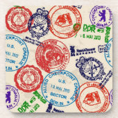 スタンプ付きテ実在クスチャ。 コースター (正面)