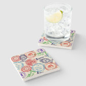 スタンプ付きテ実在クスチャ。 ストーンコースター (横)