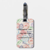 スタンプ付きテ実在クスチャ。 ラゲッジタグ (裏面縦)