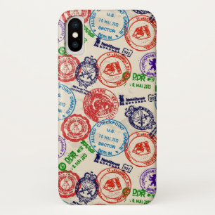 スタンプ付きテ実在クスチャ。 iPhone X ケース
