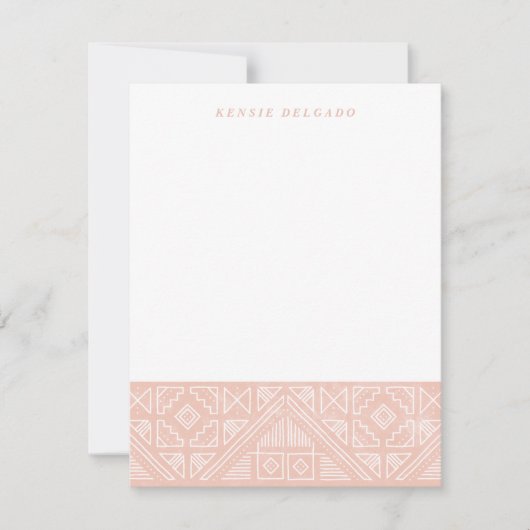 スタンプ付き幾何学文房具 – アプリコット ノートカード (正面)