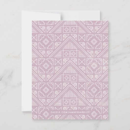 スタンプ付き幾何学文房具 – 薄紫 ノートカード (裏面)