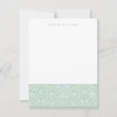 スタンプ付き幾何学文房具 – Mint ノートカード (正面)