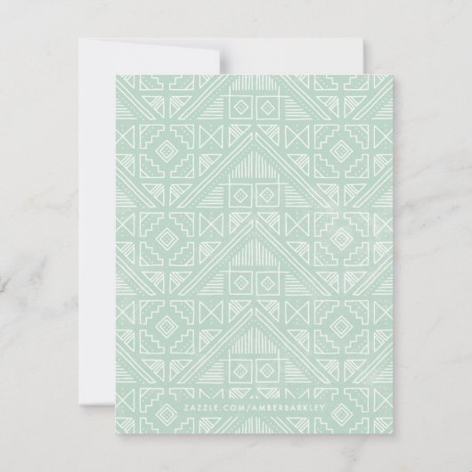 スタンプ付き幾何学文房具 – Mint ノートカード (裏面)