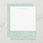 スタンプ付き幾何学文房具 – Mint ノートカード (正面/裏面)