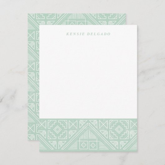 スタンプ付き幾何学文房具 – Mint ノートカード (正面/裏面)