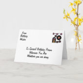 スタンプ付き誕生日おもしろい カード (黄色い花)