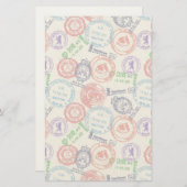 スタンプ付実在きテクスチャ。 便箋 (正面/裏面)