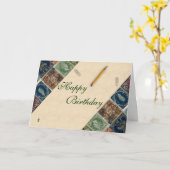 スタンプ収集誕生日カード カード (黄色い花)