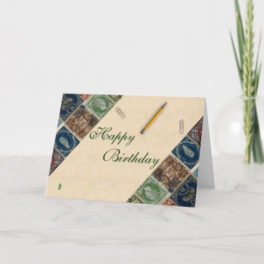 スタンプ収集誕生日カード カード (正面)